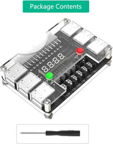 New Version ATX Power Supply Breakout Board and Acrylic Case Kit with 3.3V, 5V, 12V,-12V Output Voltage and 12 Ports USB, 3A Maximum Output